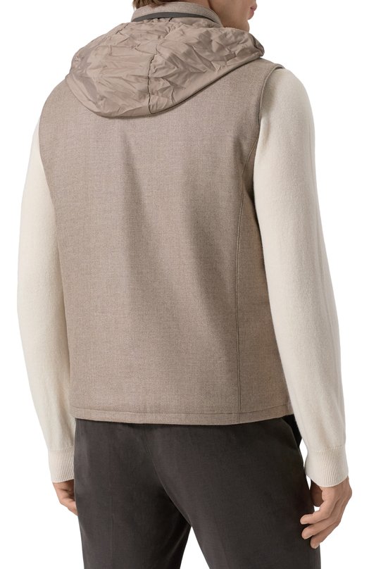 Жилет из шерсти и кашемира Corneliani 26C571-2618267 Бежевый  26C571-2618267 Фото 6