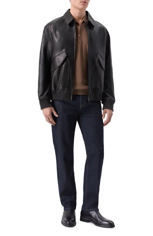 Кожаный бомбер MVST 54205/48-56 Чёрный  54205/48-56 Фото 2