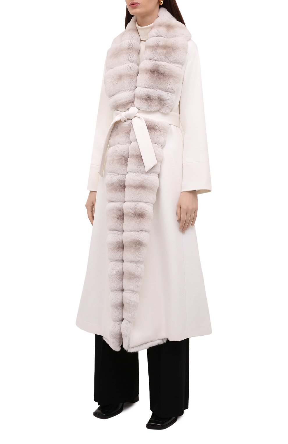 Кашемировое пальто с отделкой из меха шиншиллы KITON, арт. D52611K05I38, фото 3