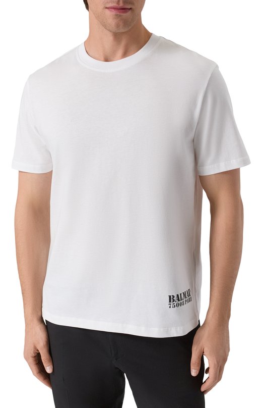 Хлопковая футболка Balmain FH1EG000/BD04 Белый  FH1EG000/BD04 Фото 3