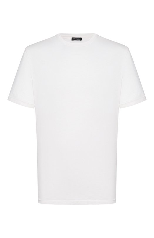 Футболка из шелка и хлопка Kiton UMK0874 Белый UMK0874