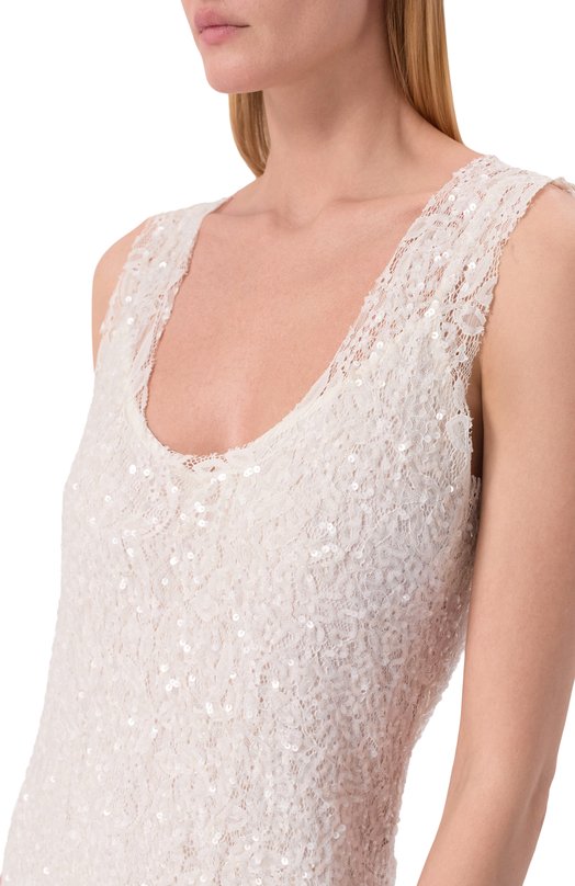 Платье с отделкой пайетками P.A.R.O.S.H. D722562/N00DLES Кремовый  D722562/N00DLES Фото 4