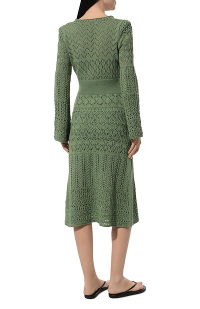 Платье из шерсти и хлопка DOROTHEE SCHUMACHER зеленого цвета по цене 87550 руб., арт. 516301, фото 4 Платье из шерсти и хлопка DOROTHEE SCHUMACHER, арт. 516301, фото 4