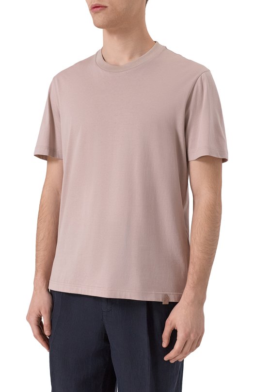 Хлопковая футболка Brioni UJSY0L-OA613 Бежевый  UJSY0L-OA613 Фото 3