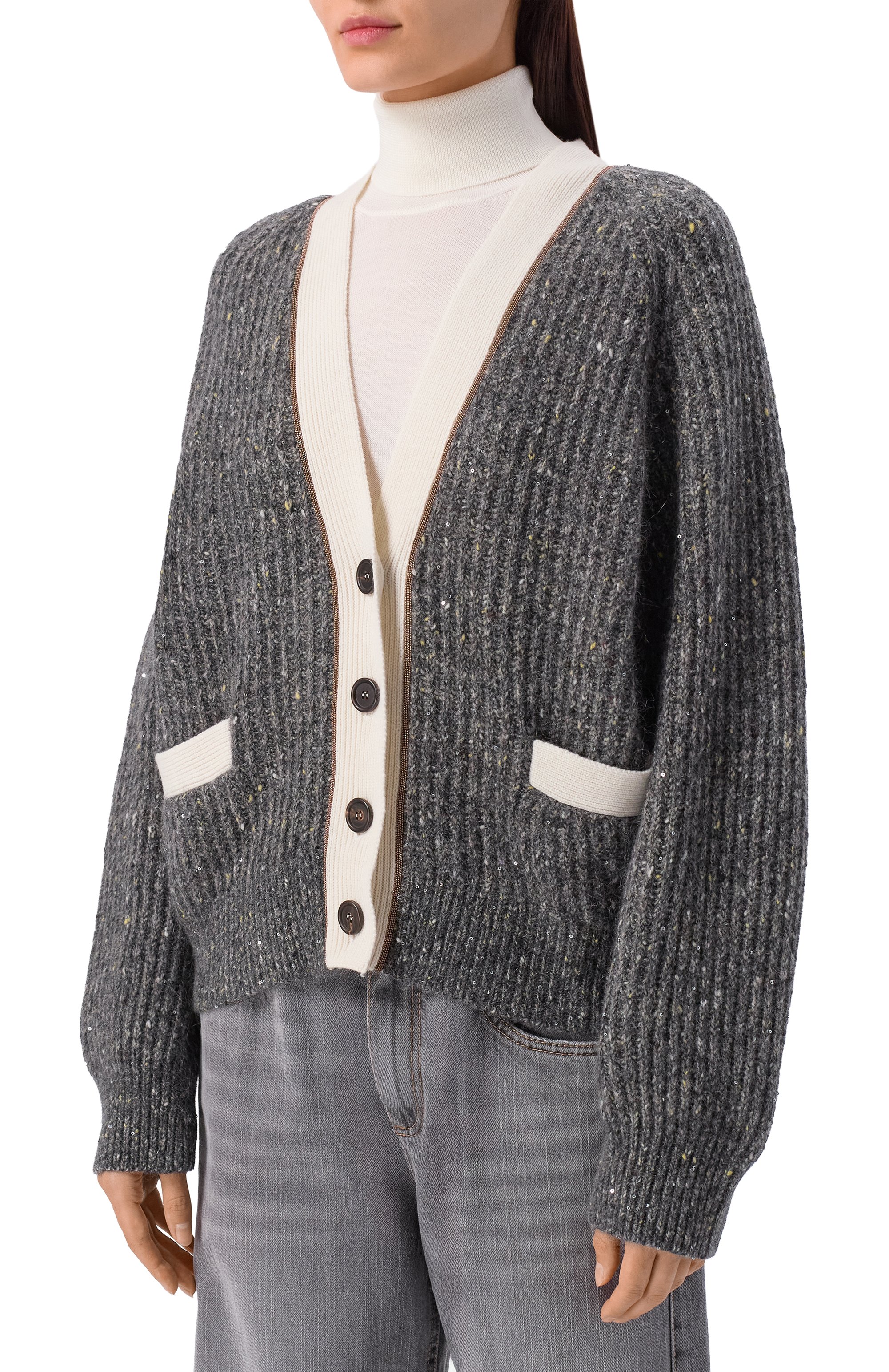 Кардиган из шерсти и кашемира BRUNELLO CUCINELLI, арт. MSJ545306, фото 3