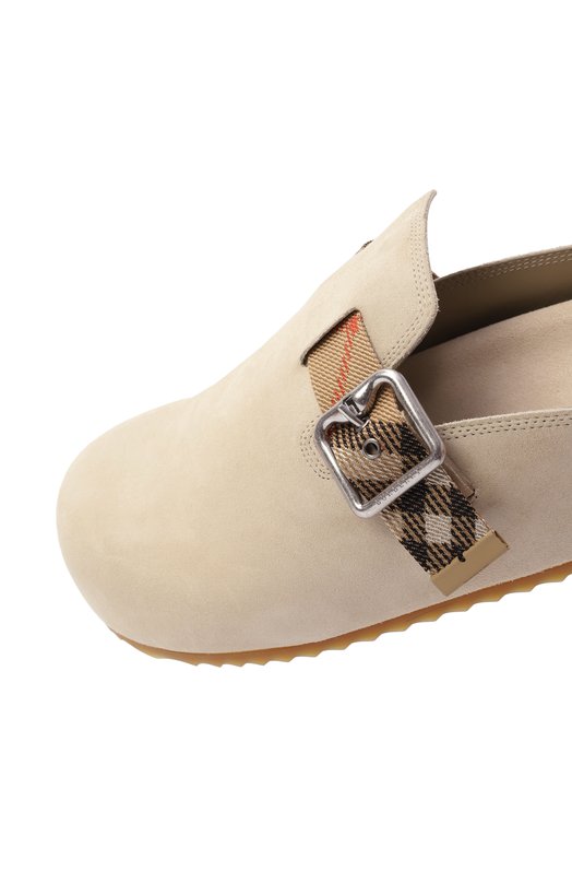 Замшевые сабо Urchin Burberry 8106057 Кремовый  8106057 Фото 7