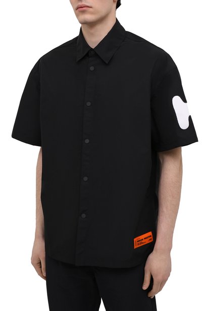 Рубашка HERON PRESTON черного цвета по цене 28250 руб., арт. HMGA027S21FAB0011001, фото 3 Рубашка HERON PRESTON, арт. HMGA027S21FAB0011001, фото 3