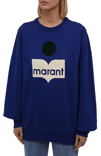 Хлопковый свитшот ISABEL MARANT ETOILE синего цвета по цене 24300 руб., арт. SW0304-21A036E/MINDY, фото 3 Хлопковый свитшот ISABEL MARANT ETOILE, арт. SW0304-21A036E/MINDY, фото 3