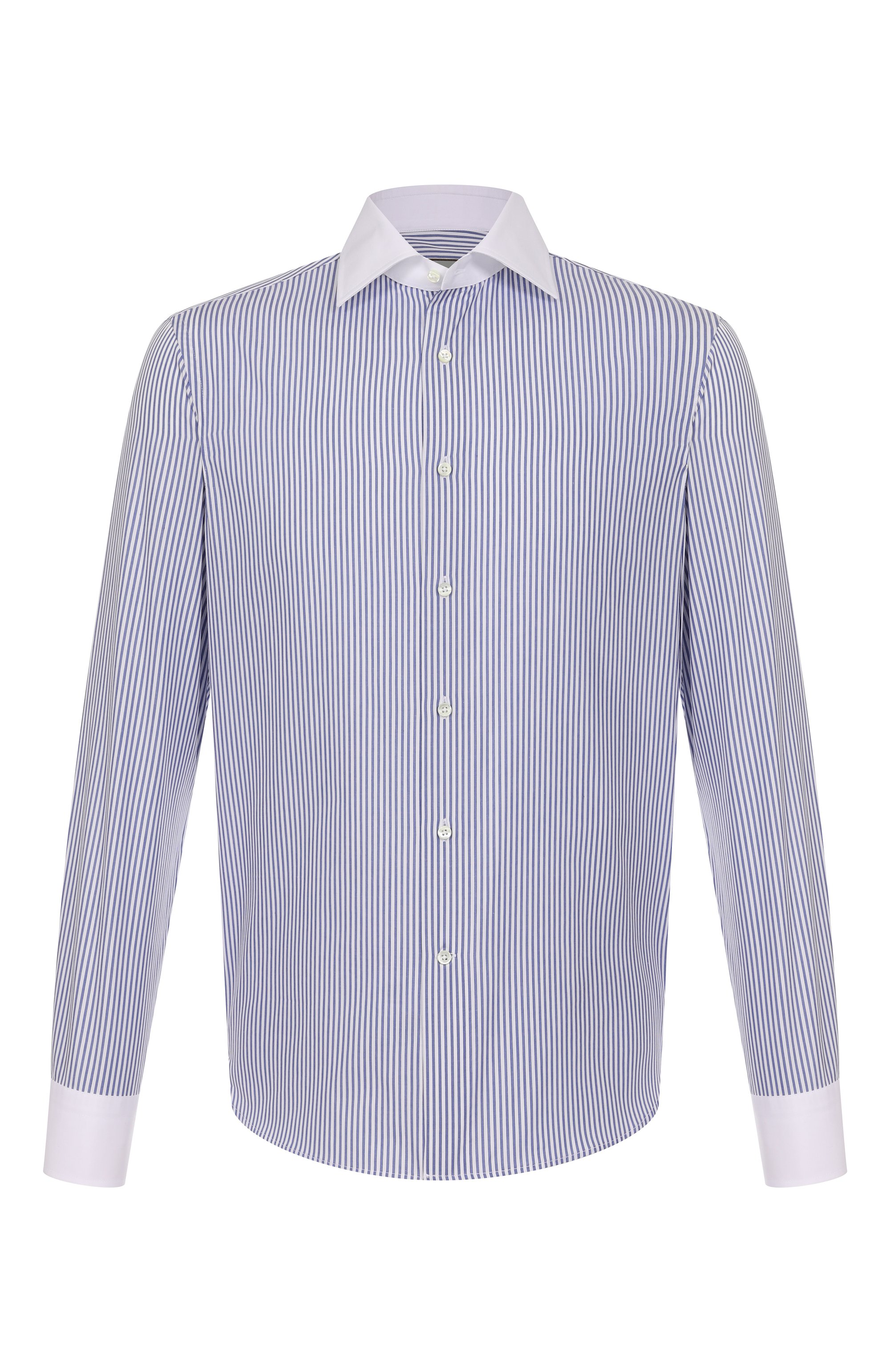 Хлопковая сорочка CANALI голубого цвета по цене 37300 руб., арт. CCLX018/GD03618, фото 1 Хлопковая сорочка CANALI, арт. CCLX018/GD03618, фото 1