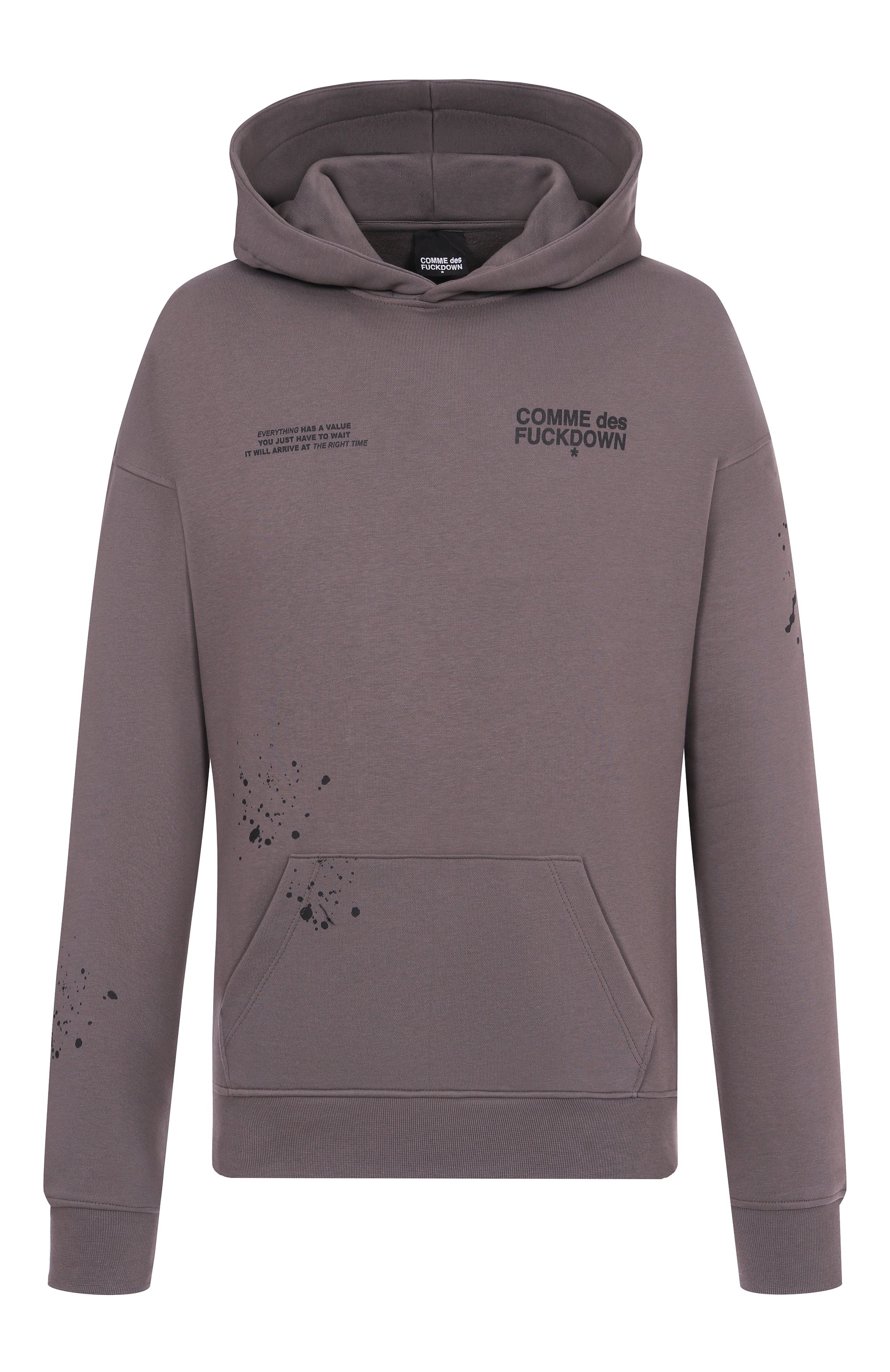 Хлопковое худи COMME DES FUCKDOWN серого цвета по цене 12950 руб., арт. CFABM01747, фото 1 Хлопковое худи COMME DES FUCKDOWN, арт. CFABM01747, фото 1
