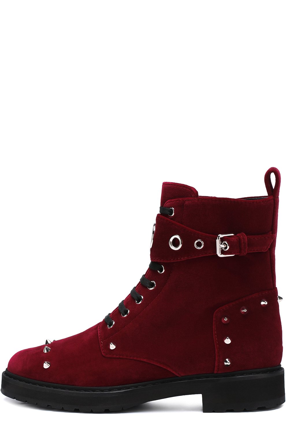 Бархатные ботинки FENDI бордового цвета по цене 69500 руб., арт. 8T6634/QJC, фото 3 Бархатные ботинки FENDI, арт. 8T6634/QJC, фото 3