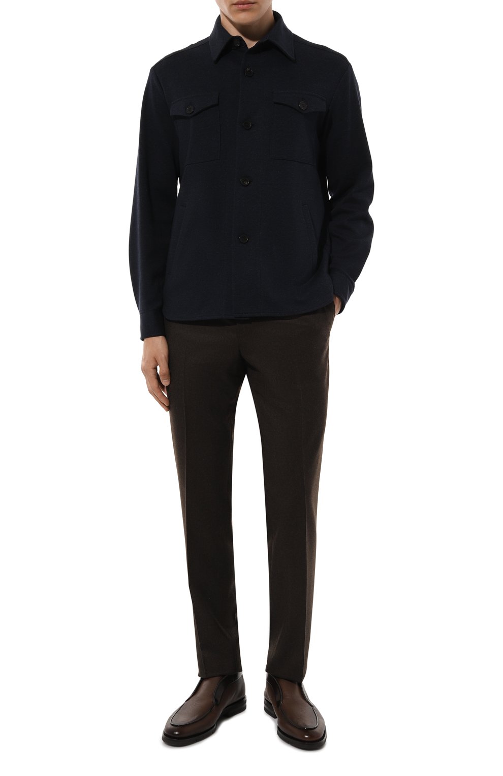 Куртка-рубашка из хлопка и шерсти HARRIS WHARF LONDON темно-синего цвета по цене 55850 руб., арт. C9320MTF, фото 2 Куртка-рубашка из хлопка и шерсти HARRIS WHARF LONDON, арт. C9320MTF, фото 2