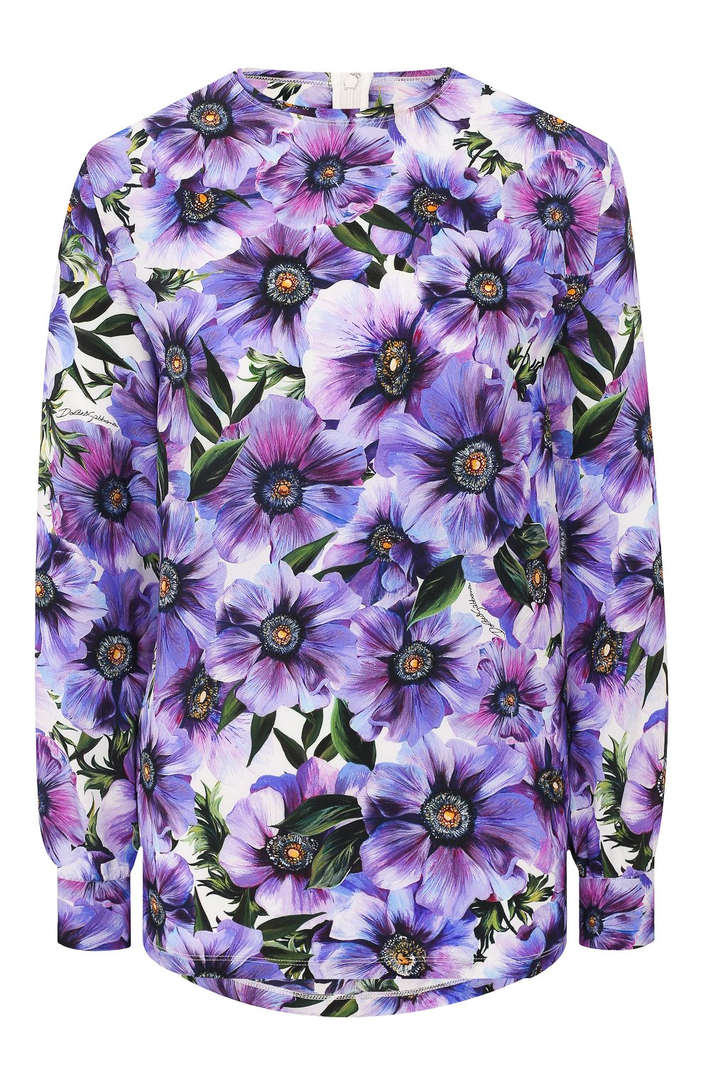 Шелковая блузка DOLCE & GABBANA фиолетового цвета по цене 93900 руб., арт. F71Q8T/IS1A1, фото 1 Шелковая блузка DOLCE & GABBANA, арт. F71Q8T/IS1A1, фото 1