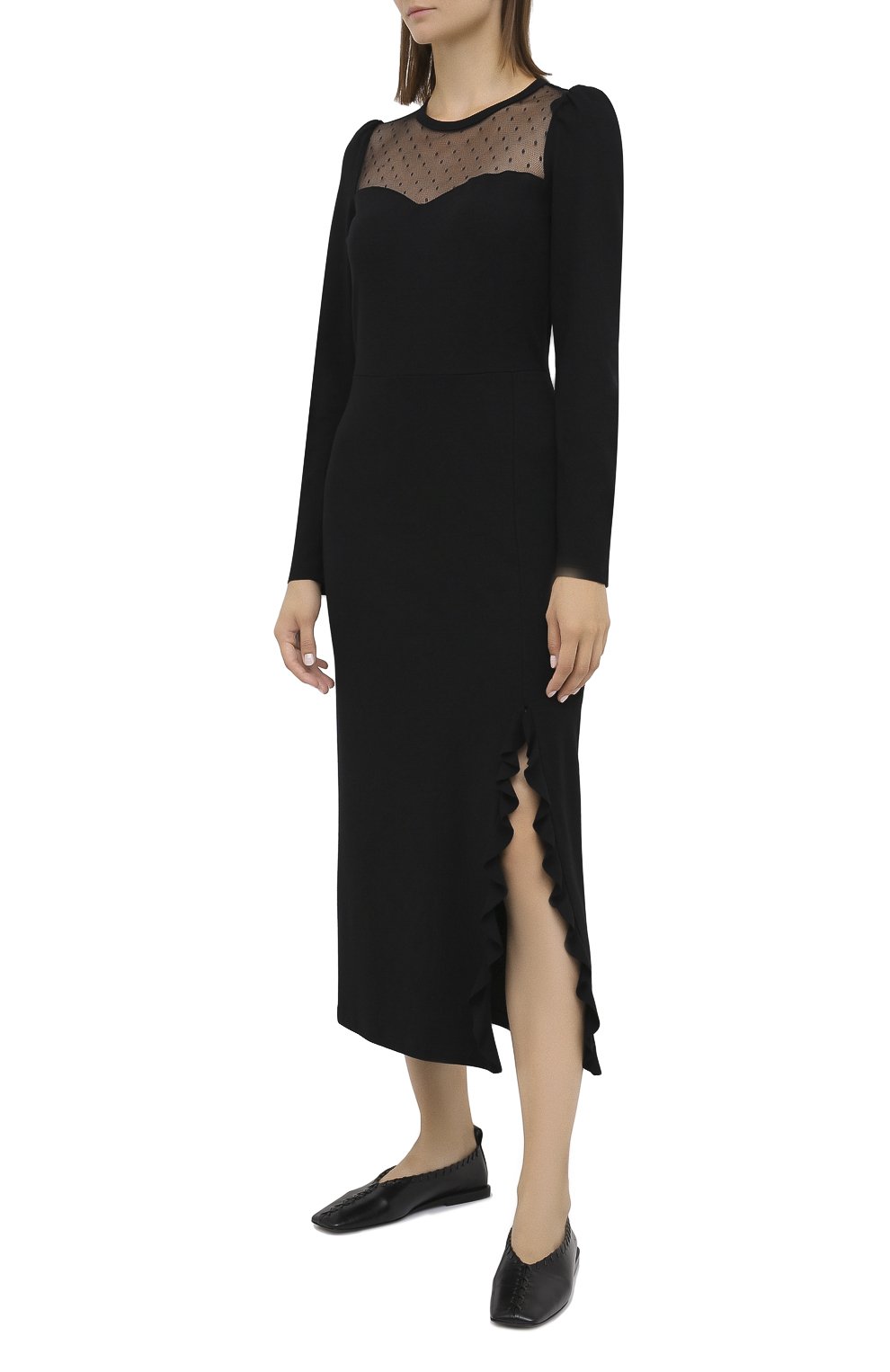 Платье из вискозы REDVALENTINO черного цвета по цене 47150 руб., арт. UR0MJ05X/5JD, фото 3 Платье из вискозы REDVALENTINO, арт. UR0MJ05X/5JD, фото 3