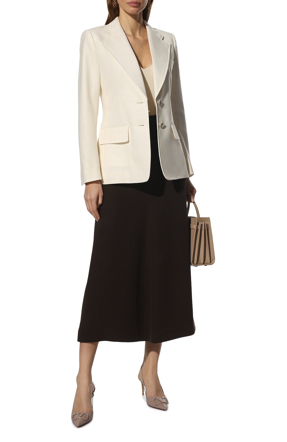 Кожаные туфли vlogo signature VALENTINO бежевого цвета по цене 69600 руб., арт. XW2S0R01/MZF, фото 2 Кожаные туфли vlogo signature VALENTINO, арт. XW2S0R01/MZF, фото 2