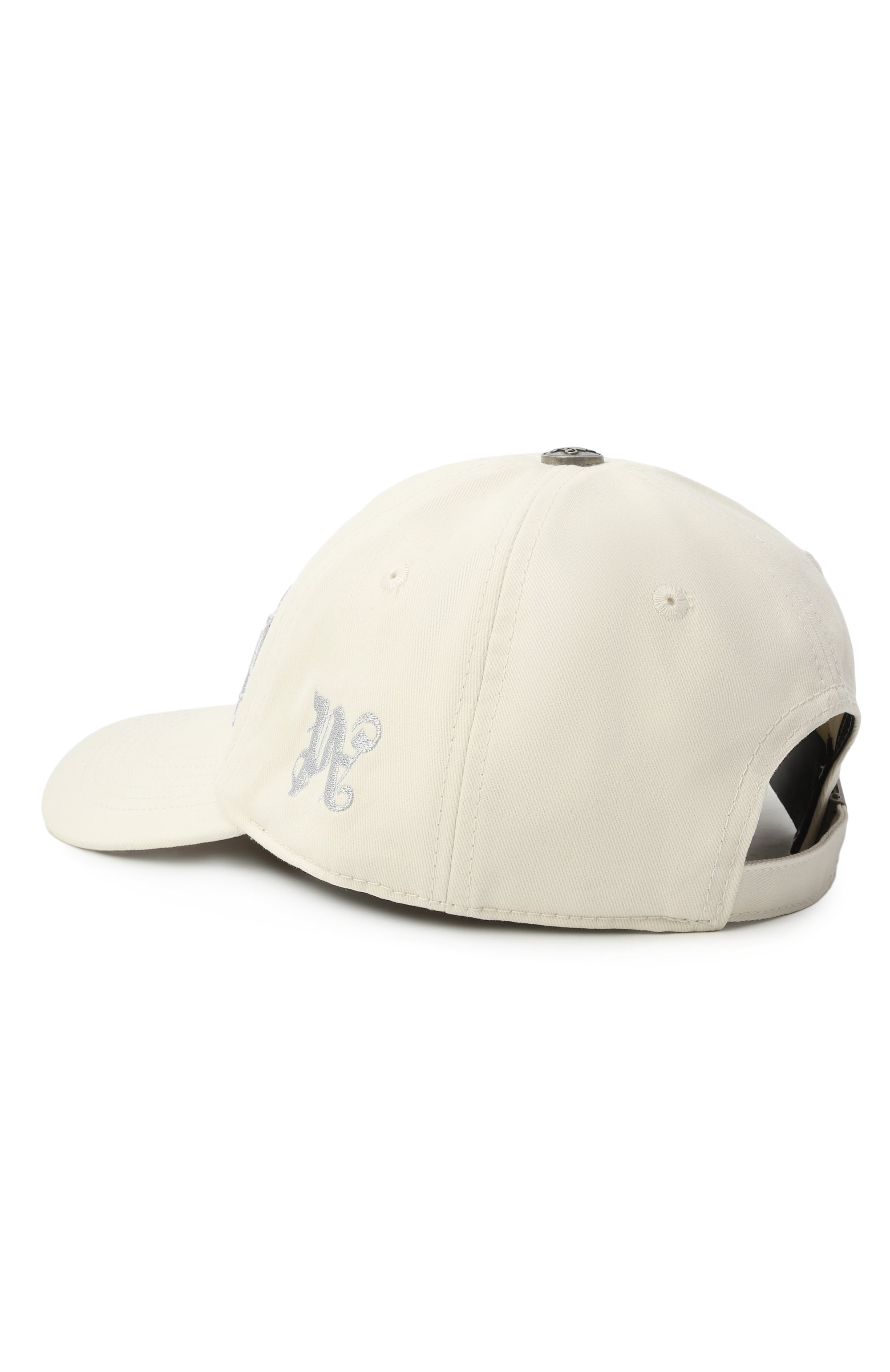 Хлопковая бейсболка PALM ANGELS белого цвета по цене 23600 руб., арт. PMLB104F25FAB002, фото 2 Хлопковая бейсболка PALM ANGELS, арт. PMLB104F25FAB002, фото 2