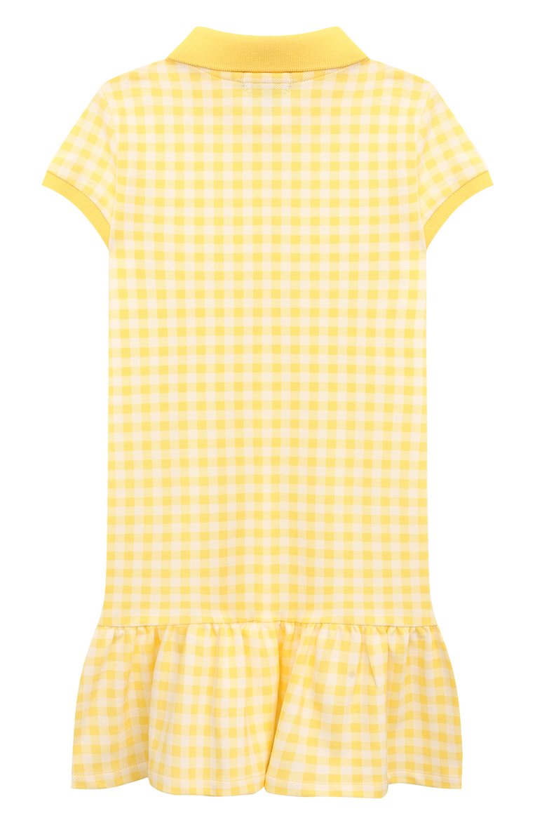 Детское хлопковое платье POLO RALPH LAUREN желтого цвета, арт. 313868759 | Фото 2 (Рукава: Короткие; Материал внешний: Хлопок; Девочки Кросс-КТ: Платье-одежда; Случай: Повседневный; Материал сплава: Проставлено; Драгоценные камни: Проставлено; Нос: Не проставлено; Региональные ограничения белый список (Axapta Mercury): Не проставлено; Ростовка одежда: 12 лет | 152 см, 9 лет | 134 см, 8 лет | 128 см, 13 - 15 лет | 158 см)