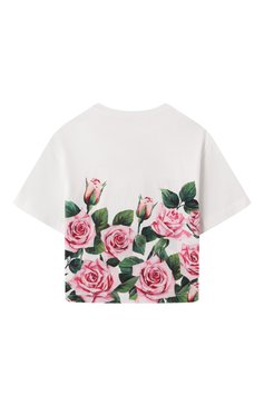 Детская хлопковая футболка DOLCE & GABBANA белого цвета, арт. L5JTNL/II7GI/2-6 | Фото 2 (Рукава: Короткие; Материал сплава: Проставлено; Драгоценные камни: Проставлено; Девочки Кросс-КТ: футболка-одежда; Материал внешний: Хлопок; Ростовка одежда: 4 го�да | 104 см, 3 года | 98 см, 2 года | 92 см, 6 лет | 116 см, 5 лет | 110 см)