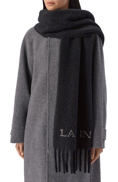 Шерстяной шарф LANVIN черного цвета по цене 29950 руб., арт. 710003814, фото 2 Шерстяной шарф LANVIN, арт. 710003814, фото 2