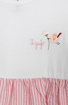 Детский комплект из футболки и шорт IL GUFO розового цвета, арт. P25DP533C1080/3M-9M | Фото 4 (Материал внешний: Хлопок; Нос: Не проставлено; Кросс-КТ НВ: Костюм; Ростовка одежда: 0 - 3 мес | 50 - 60 см, 3 мес | 62 см)