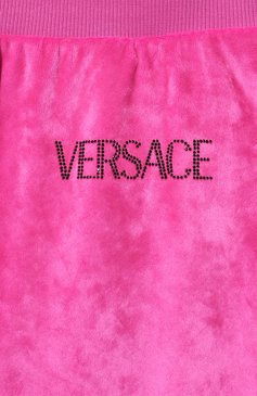 Детские велюровые брюки VERSACE фуксия цвета, арт. 1012222/1A08393/8A-14A | Фото 3 (Нос: Не проставлено; Материал внешний: Синтетический материал; Материал сплава: Проставлено; Случай: Повседневный; Ростовка одежда: 5 лет | 110 см, 6 лет | 116 см, 8 лет | 128 см, 10 - 11 лет | 140 - 146см, 12 лет | 152 см)