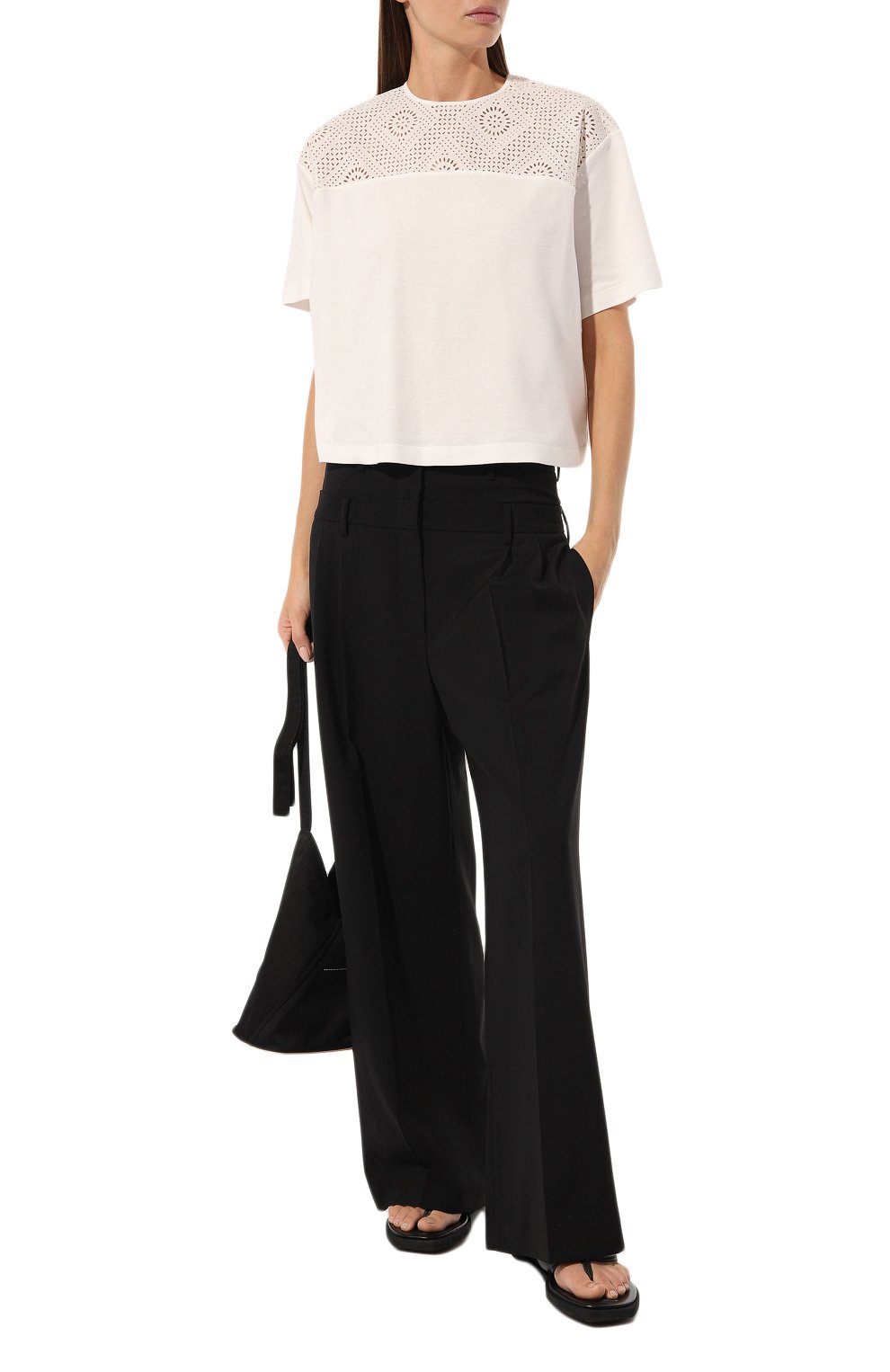 Хлопковый топ LORO PIANA кремового цвета по цене 96350 руб., арт. FAL5831, фото 2 Хлопковый топ LORO PIANA, арт. FAL5831, фото 2