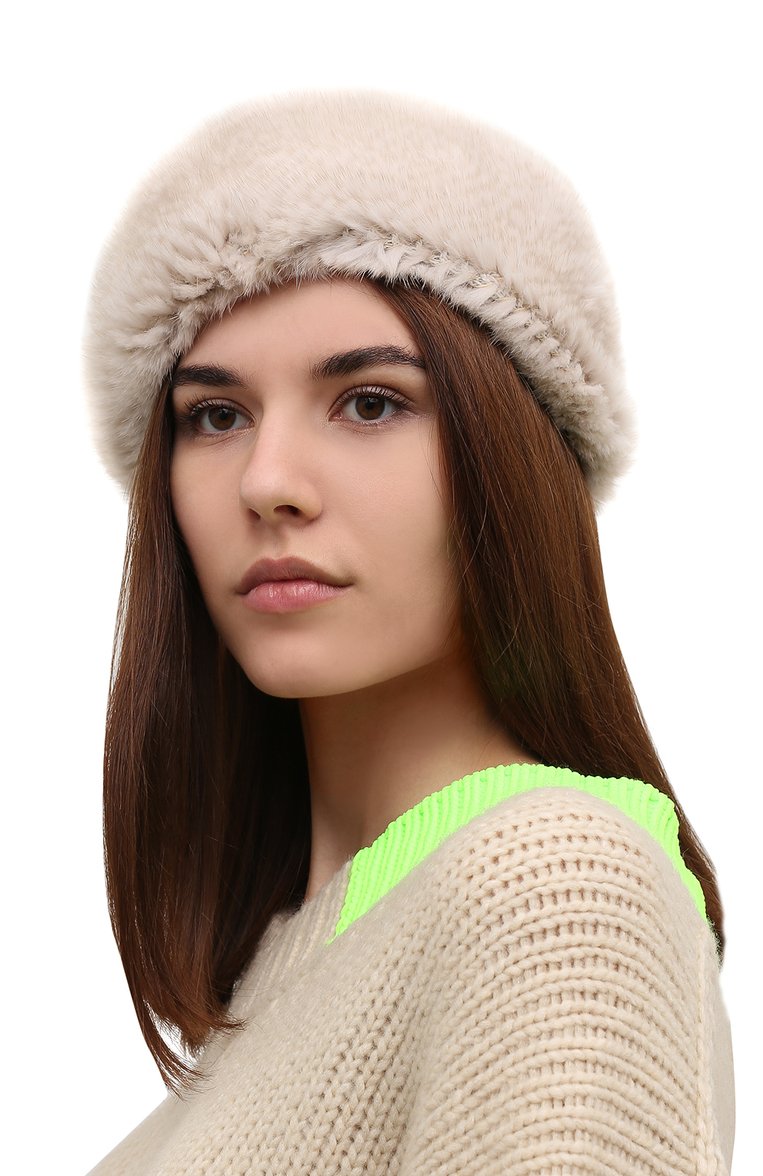 Женский берет из меха норки VICTORIA KUSENKOVA серого цвета, арт. 012050024068 | Фото 2 (Материал: Натуральный мех; Нос: Не проставлено; Региональные ограничения белый список (Axapta Mercury): Не проставлено)