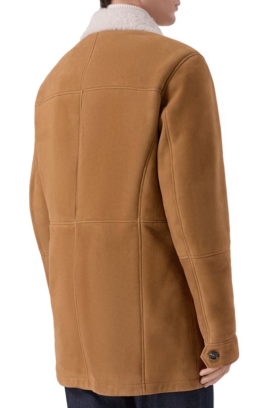 Дубленка из овчины Stefano Ricci M7J4300150/LAC0NY Коричневый  M7J4300150/LAC0NY Фото 4