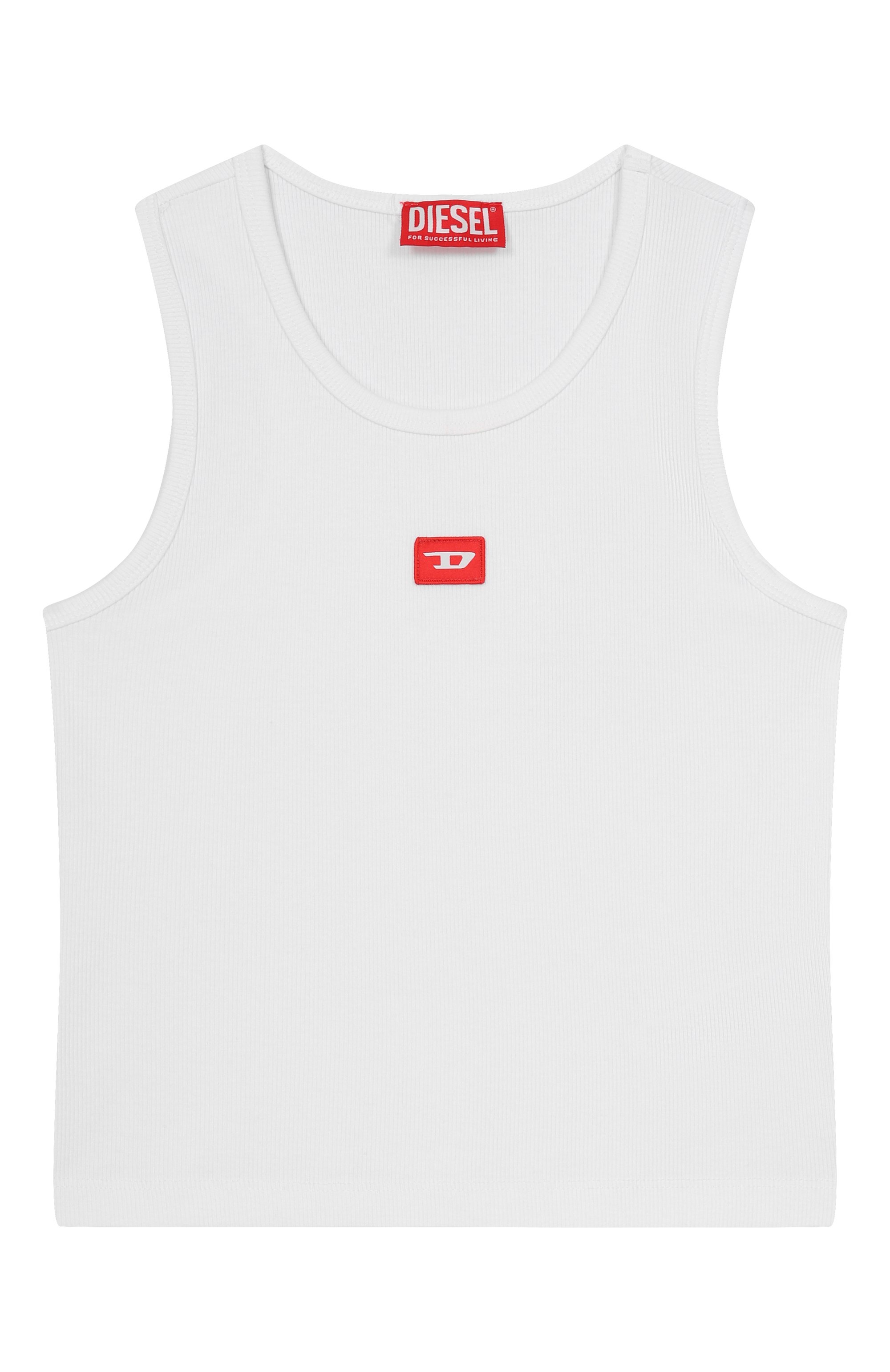 Хлопковая майка DIESEL белого цвета по цене 4840 руб., арт. J02594/KYAZY, фото 1 Хлопковая майка DIESEL, арт. J02594/KYAZY, фото 1