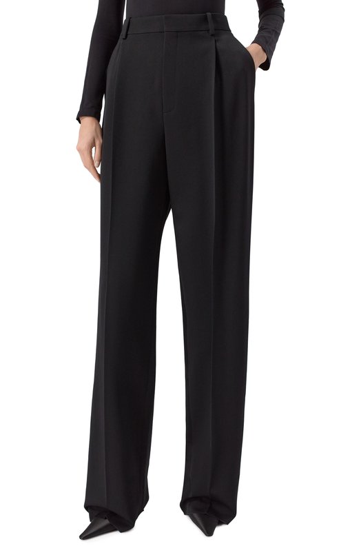 Шерстяные брюки Saint Laurent 813972/Y7E63 Чёрный  813972/Y7E63 Фото 3