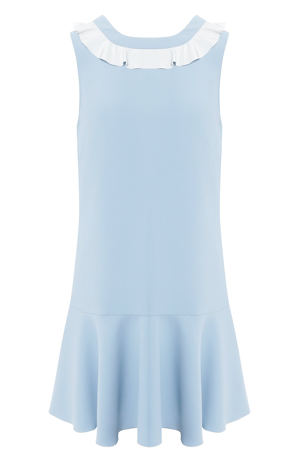 Платье с оборкой REDVALENTINO голубого цвета по цене 34550 руб., арт. RR3VAB75/DIP, фото 1 Платье с оборкой REDVALENTINO, арт. RR3VAB75/DIP, фото 1
