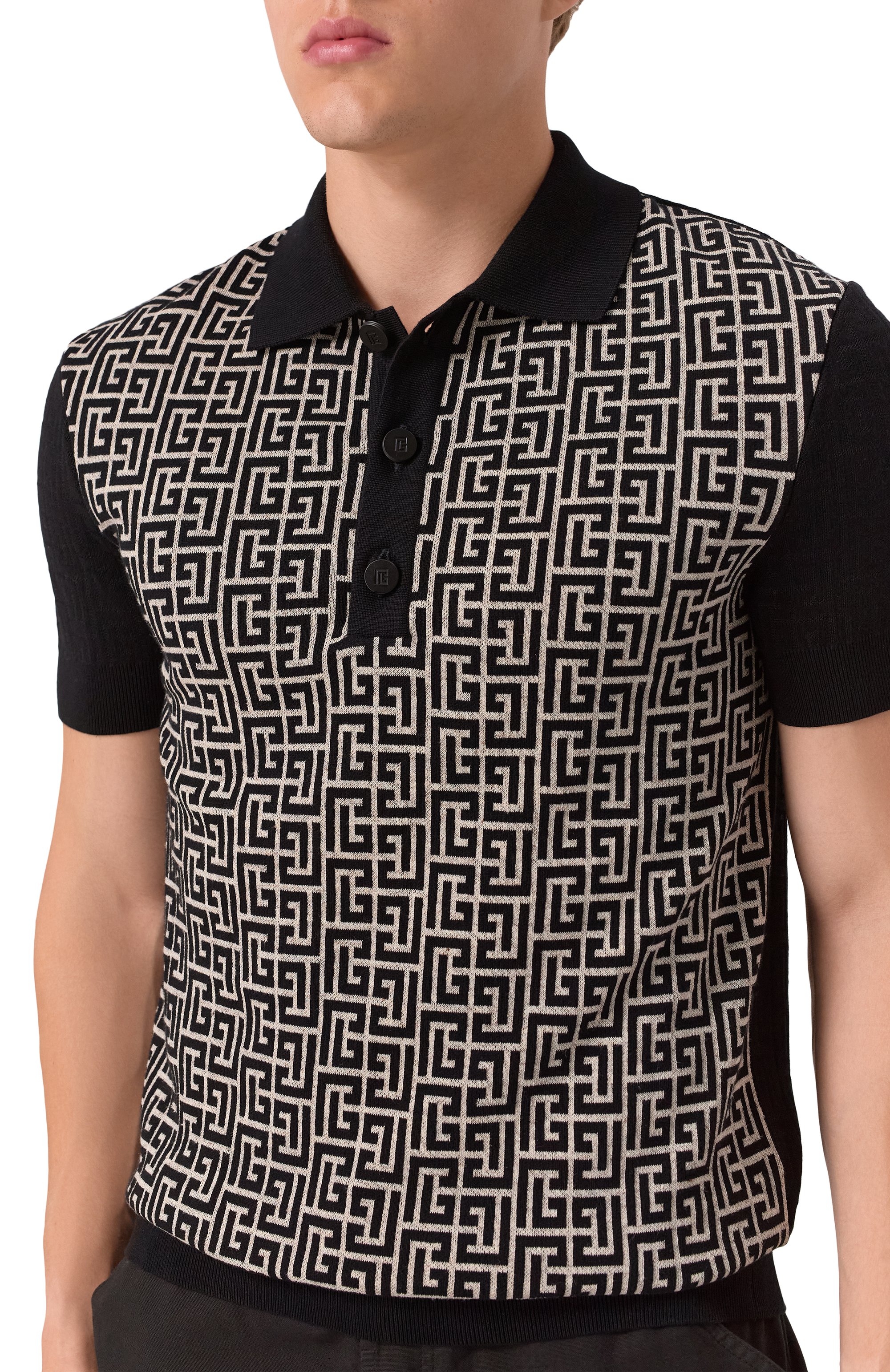 Поло из хлопка и вискозы BALMAIN, арт. FH1GB020/KI80, фото 5