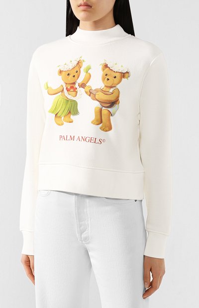 Хлопковый свитшот PALM ANGELS белого цвета по цене 43900 руб., арт. PWBA016S20FLE0070360, фото 3 Хлопковый свитшот PALM ANGELS, арт. PWBA016S20FLE0070360, фото 3