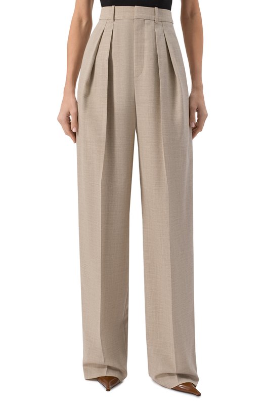 Шерстяные брюки Saint Laurent 824389/Y5K17 Бежевый  824389/Y5K17 Фото 3
