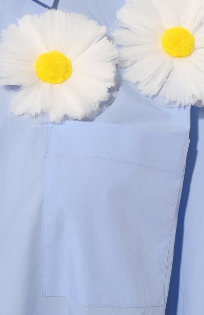 Хлопковая рубашка MSGM голубого цвета по цене 39300 руб., арт. 3641MDE20X/247101, фото 5 Хлопковая рубашка MSGM, арт. 3641MDE20X/247101, фото 5