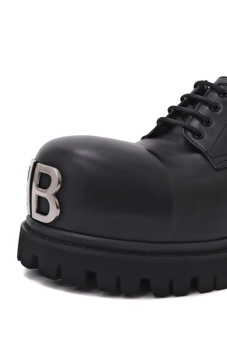 Мужские кожаные дерби stomper BALENCIAGA черного цвета, арт. 807326/WCDA0 | Фото 7 (Нос: Не проставлено; Материал внутренний: Натуральная кожа; Материал сплава: Проставлено; Материал внешний: Натуральная кожа; Стили: Классический)