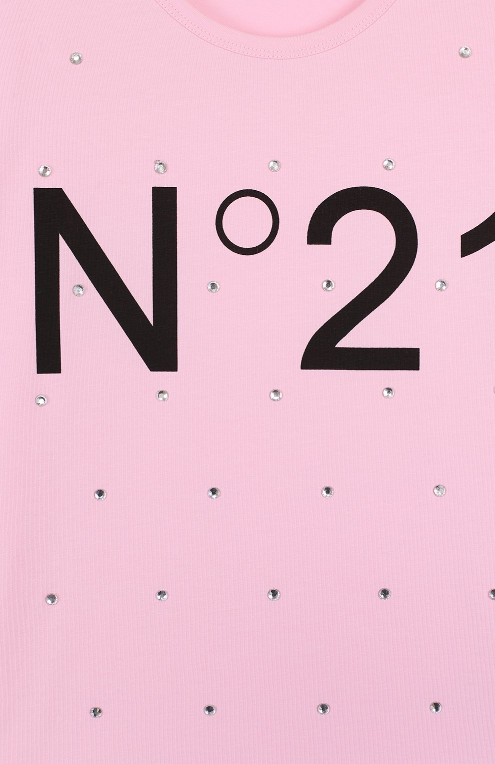 Хлопковая футболка с логотипом бренда и стразами N21, арт. 08 X/K707/5448/34-44, фото 3