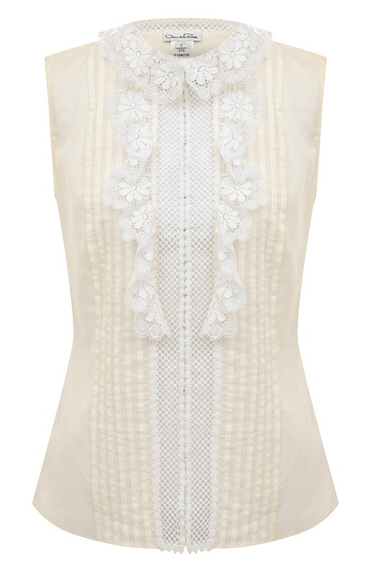 

Хлопковый топ Oscar de la Renta, Кремовый