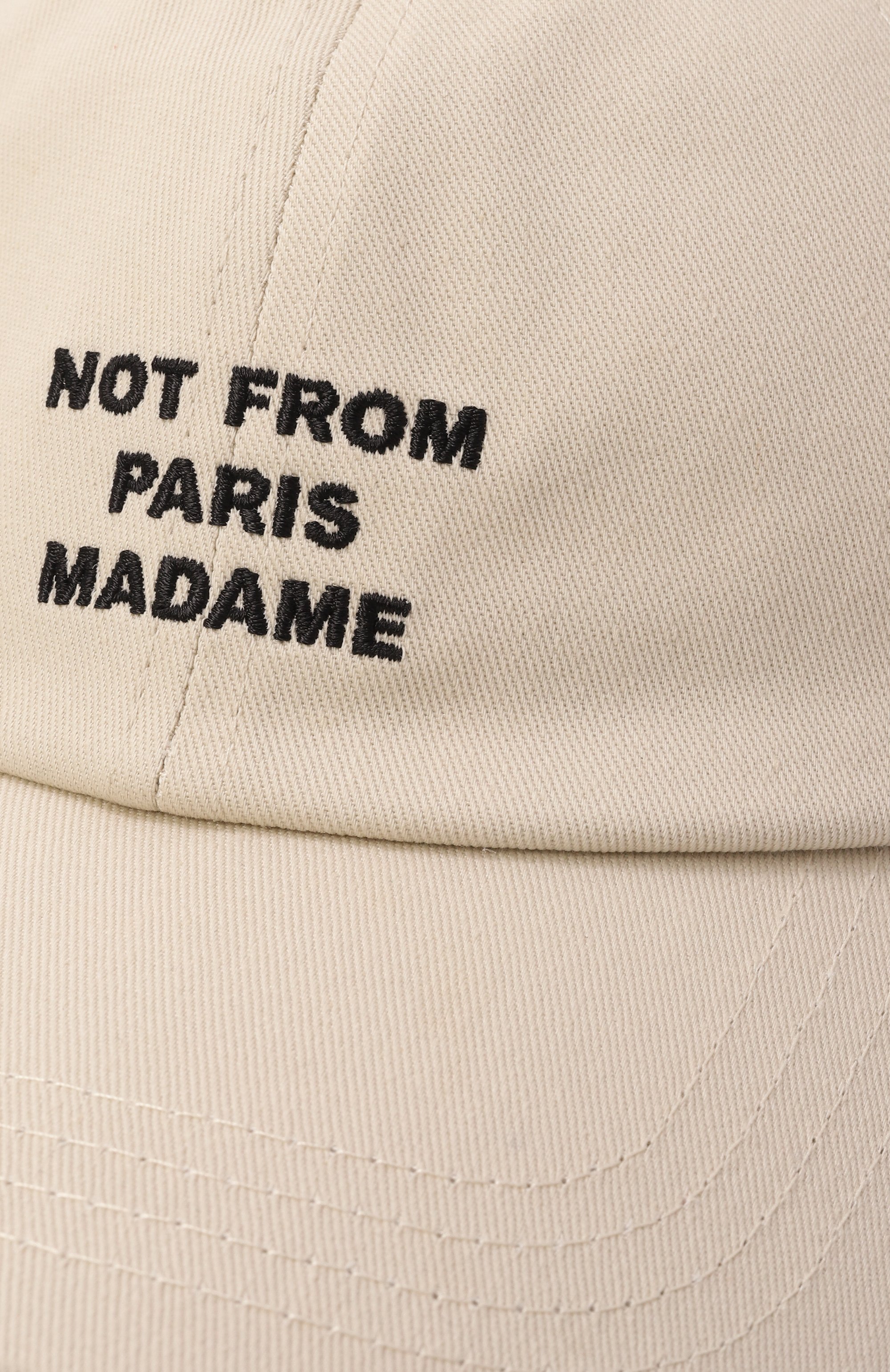 Хлопковая бейсболка DROLE DE MONSIEUR кремового цвета по цене 10700 руб., арт. PERM-CP151-C0138-MT, фото 4 Хлопковая бейсболка DROLE DE MONSIEUR, арт. PERM-CP151-C0138-MT, фото 4