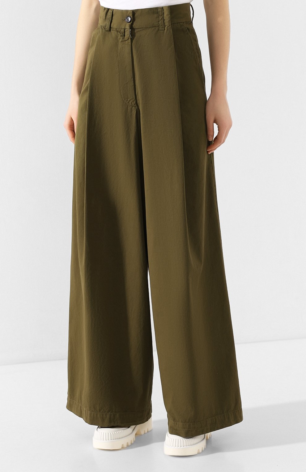 Хлопковые брюки DRIES VAN NOTEN хаки цвета по цене 37900 руб., арт. 201-30946-9291, фото 3 Хлопковые брюки DRIES VAN NOTEN, арт. 201-30946-9291, фото 3