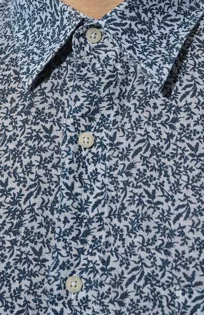 Льняная рубашка 120% LINO синего цвета по цене 24750 руб., арт. 31ALIM1368/000G235/S00, фото 5 Льняная рубашка 120% LINO, арт. 31ALIM1368/000G235/S00, фото 5