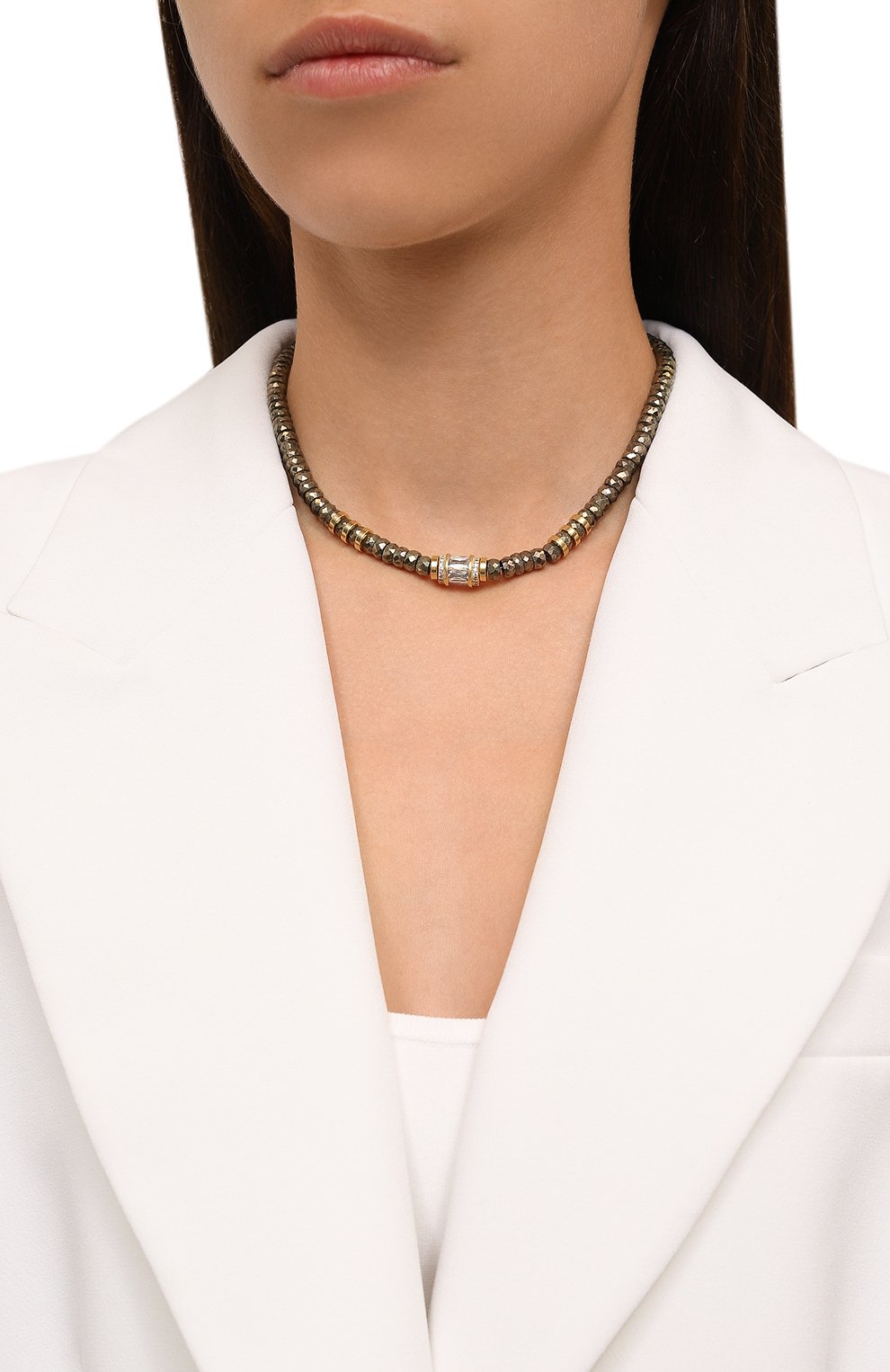 Колье HANKA_IN бронзового цвета по цене 42450 руб., арт. EL0N-CH-PYR-CZ-1M, фото 2 Колье HANKA_IN, арт. EL0N-CH-PYR-CZ-1M, фото 2