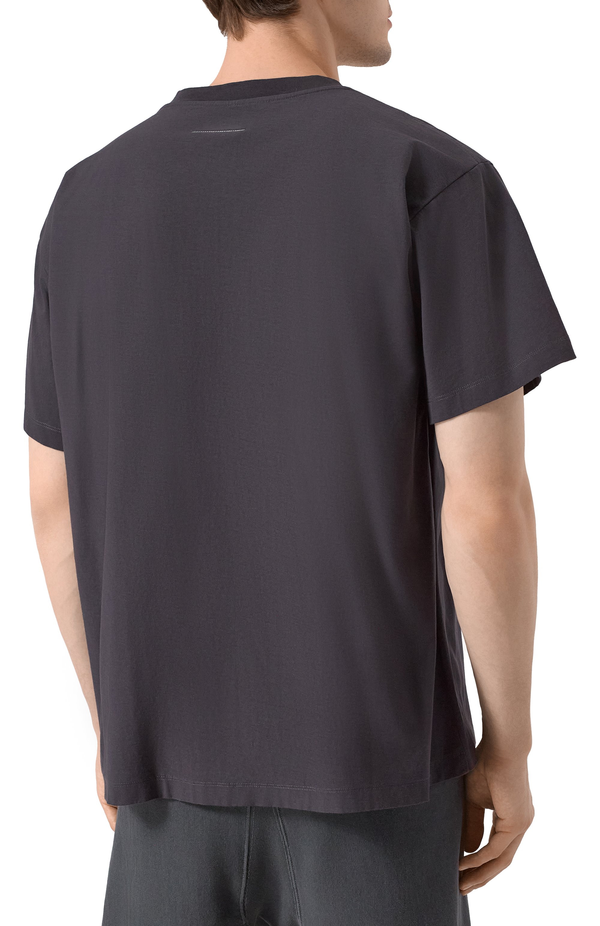 Хлопковая футболка MM6 темно-серого цвета по цене 26200 руб., арт. SH0GC0041/S24311, фото 4 Хлопковая футболка MM6, арт. SH0GC0041/S24311, фото 4