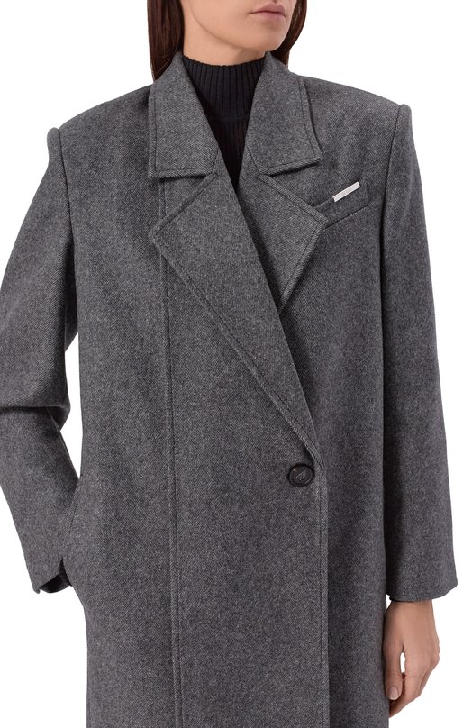 Шерстяное пальто The Attico 260WCC00087/WWP001AA Серый  260WCC00087/WWP001AA Фото 5