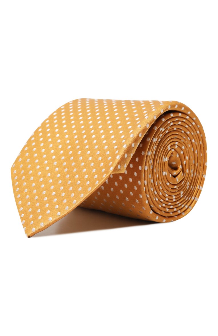 Мужской шелковый галстук SARTORIO желтого цвета, арт. SCRAVMRSC477405 | Фото 1 (Принт: С принтом; Материал: Текстиль, Шелк; Материал сплава: Проставлено; Нос: Не проставлено)