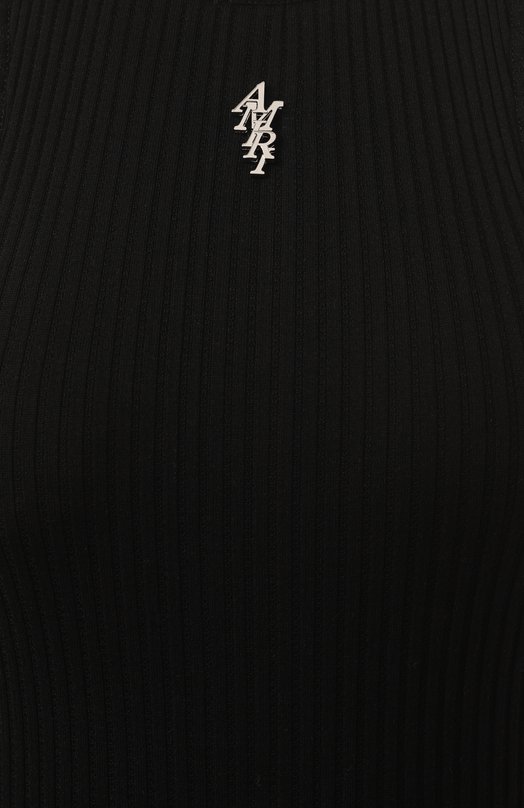 Платье из хлопка и шелка Amiri AWDRCA1012 Чёрный  AWDRCA1012 Фото 6