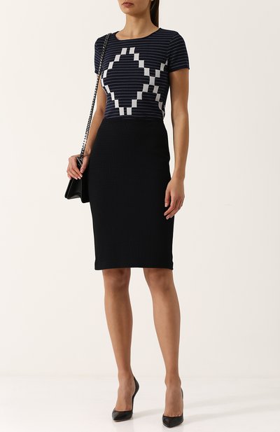 Вязаный топ с коротким рукавом и круглым вырезом GIORGIO ARMANI, арт. 3ZAMA4/AM70Z, фото 2