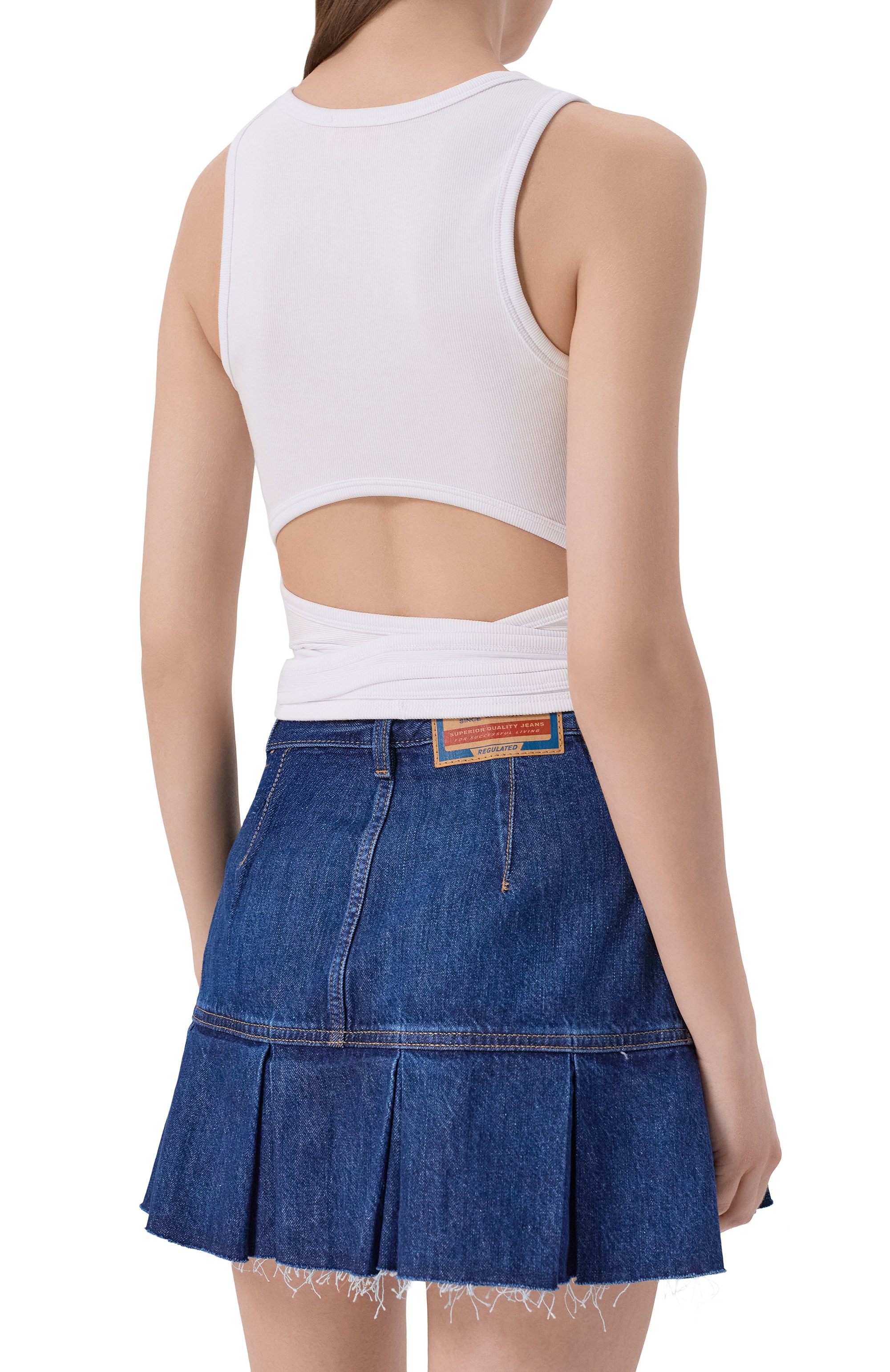 Хлопковый топ DIESEL белого цвета по цене 11800 руб., арт. A21019/0EJAI, фото 4 Хлопковый топ DIESEL, арт. A21019/0EJAI, фото 4