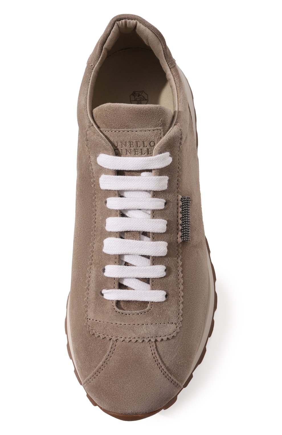 Замшевые кроссовки BRUNELLO CUCINELLI темно-бежевого цвета по цене 97250 руб., арт. MZSFGB1117, фото 6 Замшевые кроссовки BRUNELLO CUCINELLI, арт. MZSFGB1117, фото 6