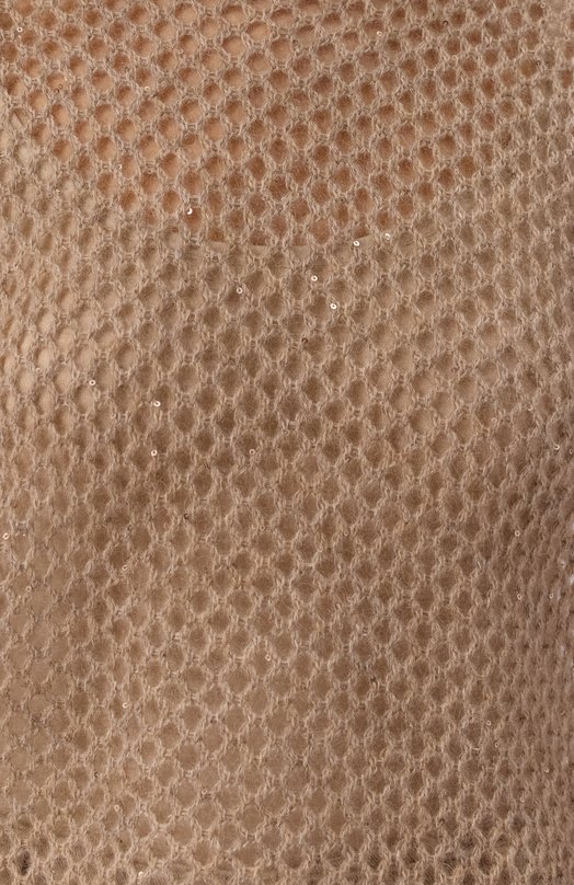 Пуловер из шерсти и хлопка Brunello Cucinelli MPS732400P Бежевый  MPS732400P Фото 6